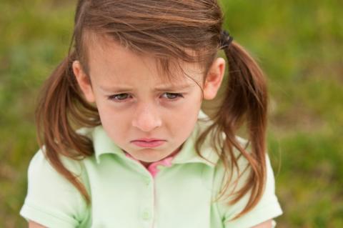 preschool girl after a temper tantrum